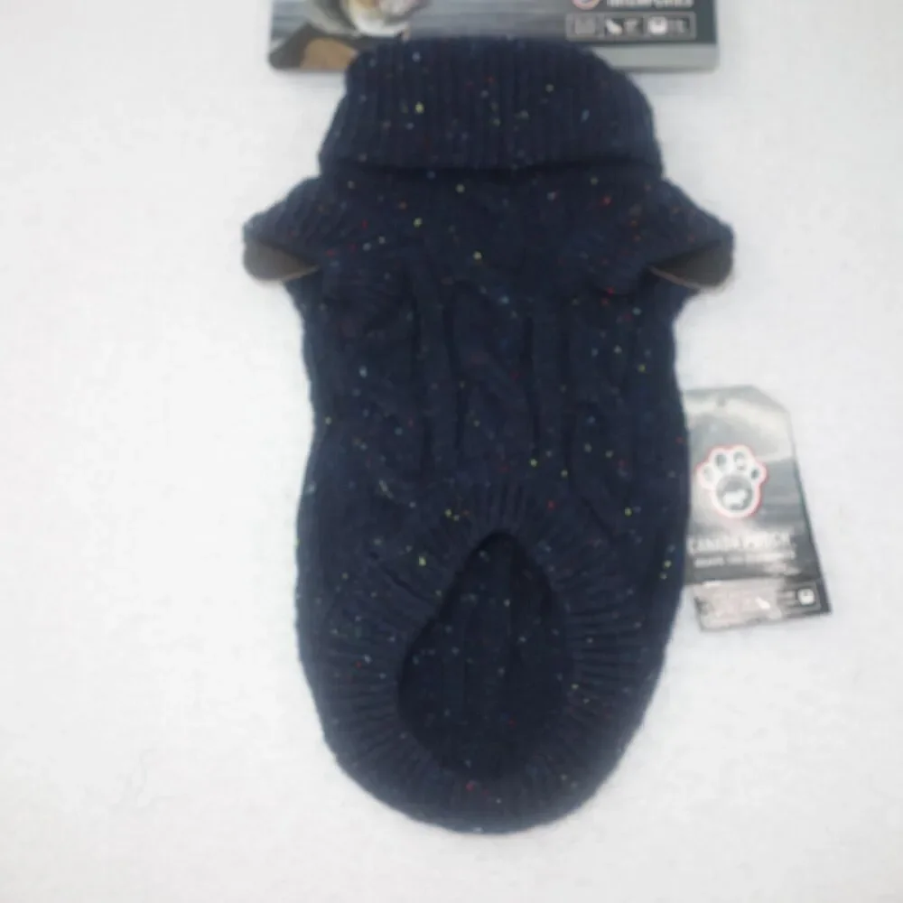 NEW Canada Pooch Brave the Elements Cambridge Cableknit Sweater Blue 10